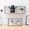 Other Lliving Room Furniture Nordic Modern Decoration Grid Metal Wood Decorative Floating Wall Mount Shelf